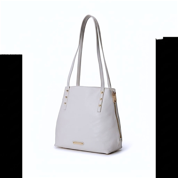 VINTAGE JUICY COUTURE, LARGE SOFT, IVORY LEATHER TOTE, SHOPPER NWT - Picture 4 of 8